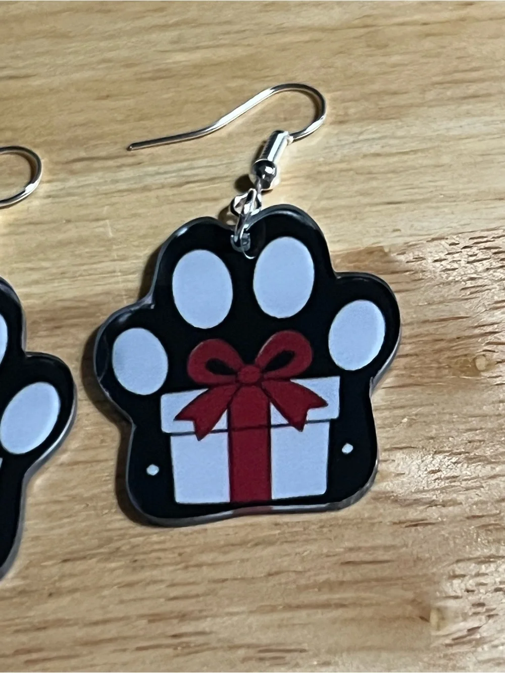 Black Paw Print Gift Earrings for Dogs Lovers E151